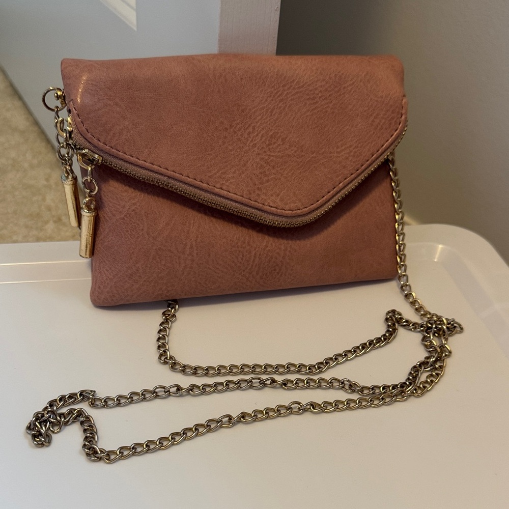 Elegant Pink Chain Strap Clutch
